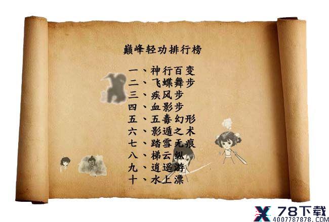 暴走英雄坛轻功排行榜