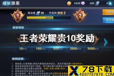 《王者荣耀》贵10奖励是什么 王者荣耀贵族10奖励汇总
