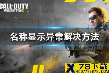 《使命召唤手游》名称显示异常怎么办 名称显示异常解决方法