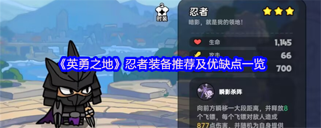 《英勇之地》忍者装备选择指南及其优缺点分析