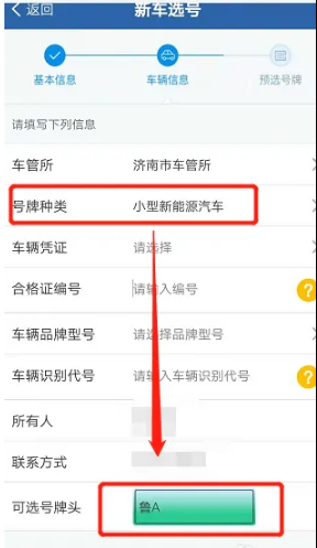 选择号牌种类